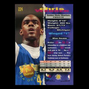Chris Webber RC 1993-94 Topps Stadium Club Draft Pick Rookie Warriors