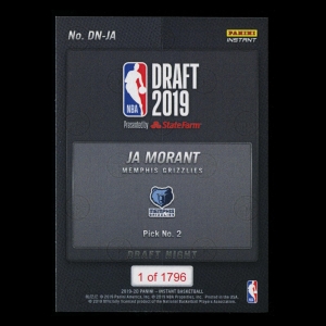 Ja Morant 2019-20 Panini Instant Draft Night Grizzlies /1796