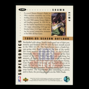Shawn Kemp 1994-95 Collector's Choice Silver Signature Tip Offs Supersonics