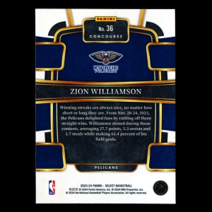 Zion Williamson 2023-24 Select Blue Pelicans