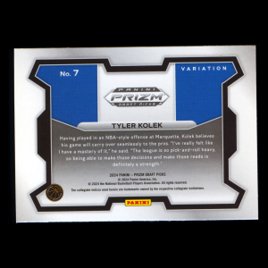 Tyler Kolek RC 2024-25 Panini Prizm Draft Picks Variation Rookie Golden Eagles