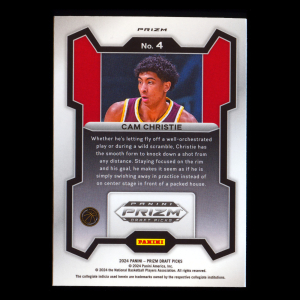 Cam Christie RC 2024-25 Panini Prizm Draft Picks Purple Wave Golden Gophers