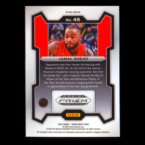 Jamal Shead RC 2024-25 Panini Prizm Draft Picks Purple Wave Rookie Cougars