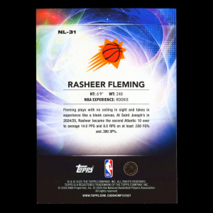 Rasheer Fleming RC 2025-26 Topps No Limit Rookie Suns