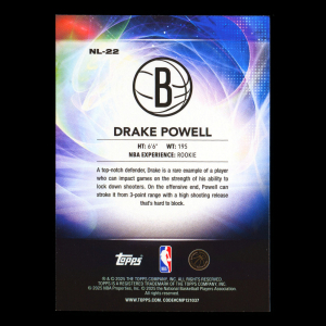 Drake Powell RC 2025-26 Topps No Limit Rookie Nets