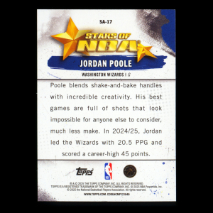 Jordan Poole 2025-26 Topps Stars of the NBA Wizards