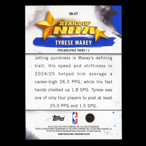 Tyrese Maxey 2025-26 Topps Stars of the NBA 76ers
