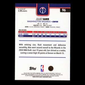 Alex Sarr 2025-26 Topps All-Rookie Team Wizards