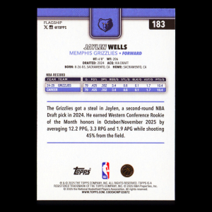 Jaylen Wells 2025-26 Topps All-Rookie Team Grizzlies