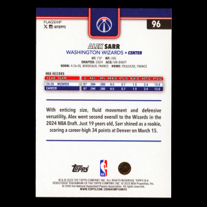 Alex Sarr 2025-26 Topps All-Rookie Team Wizards