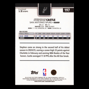 Stephon Castle 2025-26 Topps All-Rookie Team Spurs