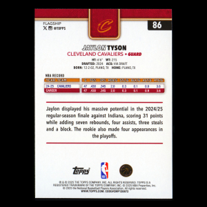Jaylon Tyson 2025-26 Topps Rainbow Foil Cavaliers