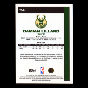 Damian Lillard 2025-26 Topps '80-81 Topps Chrome Bucks