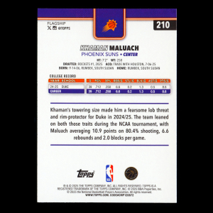 Khaman Maluach RC 2025-26 Topps Rookie Suns