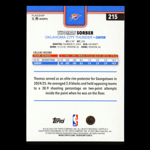 Thomas Sorber RC 2025-26 Topps Rookie Thunder