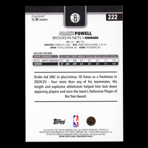 Drake Powell RC 2025-26 Topps Rookie Nets