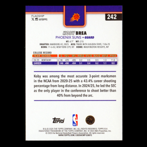 Koby Brea RC 2025-26 Topps Rookie Suns
