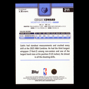 Cedric Coward RC 2025-26 Topps Rookie Grizzlies