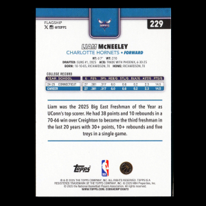 Liam McNeeley RC 2025-26 Topps Rookie Hornets