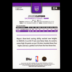 Nique Clifford RC 2025-26 Topps Rookie Kings