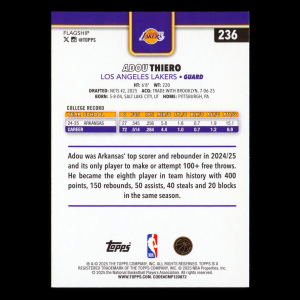 Adou Thiero RC 2025-26 Topps Rookie Lakers