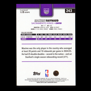 Maxime Raynaud RC 2025-26 Topps Rookie Kings