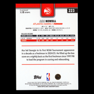 Asa Newell RC 2025-26 Topps Rookie Hawks