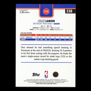 Chaz Lanier RC 2025-26 Topps Rookie Pistons