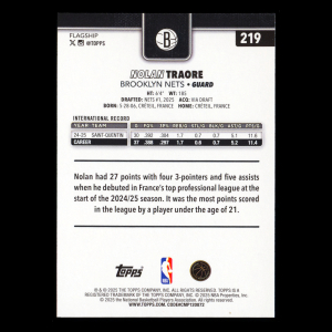 Nolan Traore RC 2025-26 Topps Rookie Nets