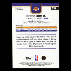 Bronny James Jr. RC 2025-26 Topps Rookie Lakers