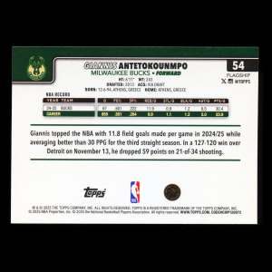 Giannis Antetokounmpo 2025-26 Topps Bucks