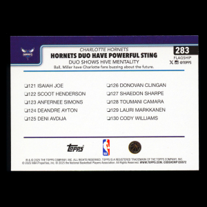 Brandon Miller 2025-26 Topps Checklist Hornets