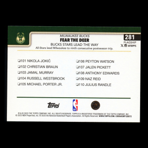 Giannis Antetokounmpo 2025-26 Topps Checklist Bucks