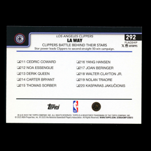 James Harden 2025-26 Topps Checklist Clippers