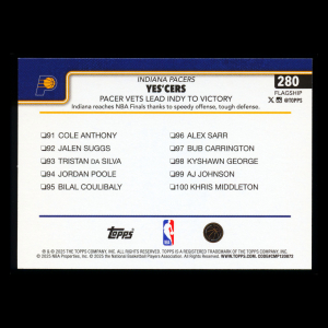 Tyrese Haliburton 2025-26 Topps Checklist Pacers