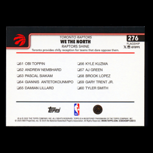 RJ Barrett 2025-26 Topps Checklist Raptors