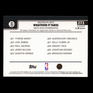 Cameron Johnson 2025-26 Topps Checklist Nets
