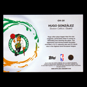 Hugo Gonzalez RC 2025-26 Topps Generation Now Rookie Celtics