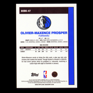 Olivier-Maxence Prosper 2025-26 Topps '80-81 Topps Retro Mavericks