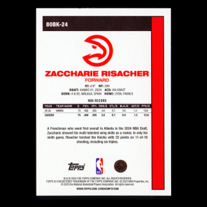 Zaccharie Risacher 2025-26 Topps '80-81 Topps Retro Hawks