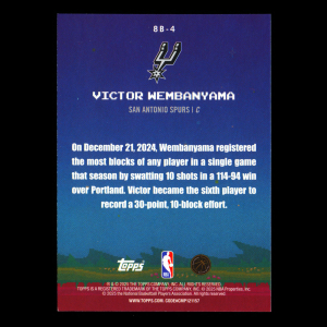 Victor Wembanyama 2025-26 Topps 8-Bit Ballers Spurs
