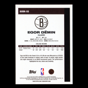 Egor Demin RC 2025-26 Topps '80-81 Topps Retro Rookie Nets