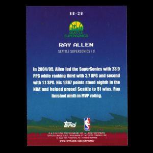 Ray Allen 2025-26 Topps 8-Bit Ballers Supersonics