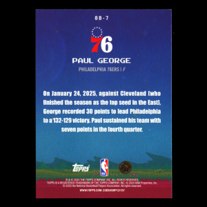 Paul George RC 2025-26 Topps 8-Bit Ballers Rookie 76ers