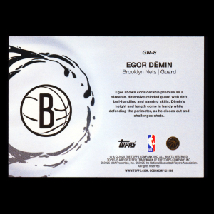 Egor Demin RC 2025-26 Topps Generation Now Rookie Nets