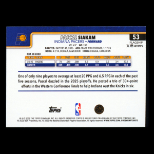 Pascal Siakam 2025-26 Topps Diamante Pacers