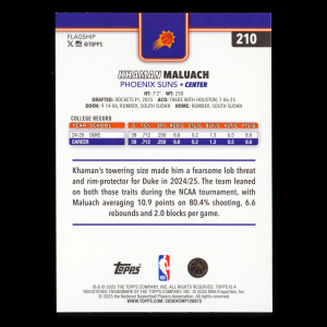 Khaman Maluach RC 2025-26 Topps Rookie Suns
