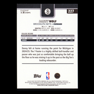 Danny Wolf RC 2025-26 Topps Rookie Nets