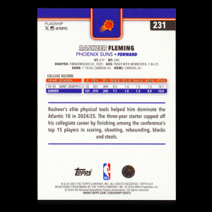 Rasheer Fleming RC 2025-26 Topps Rookie Suns