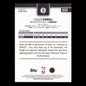 Drake Powell RC 2025-26 Topps Rookie Nets